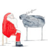Season's Greetings - Santa and Reindeer