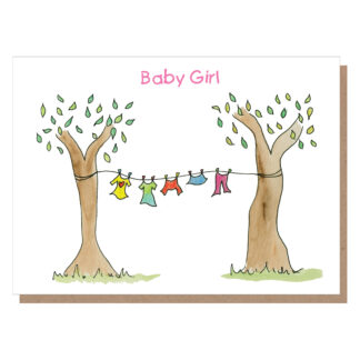 baby girl card, new baby card ireland