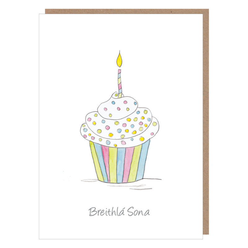 irish birthday card birthday cupcake card