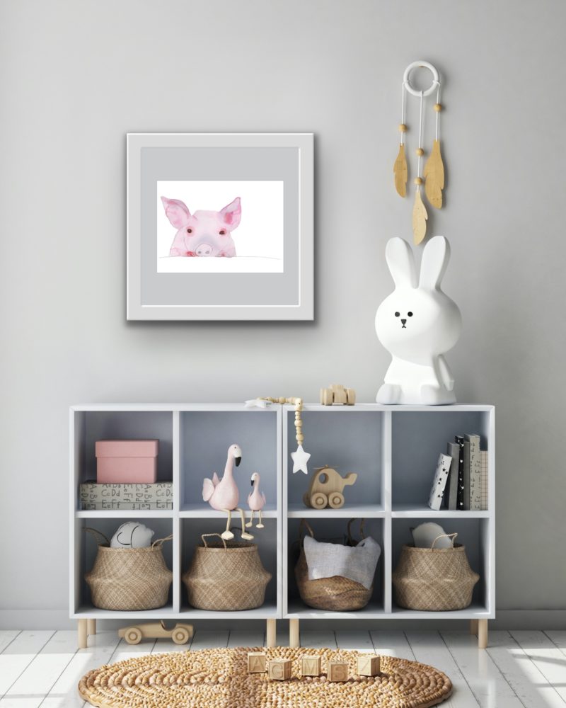 piglet wall art by catherine dunne