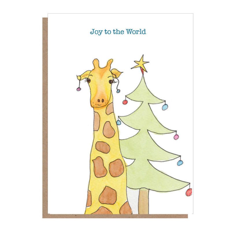 giraffe christmas card 2021