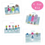 swimming women greeting cards by catherine dunne