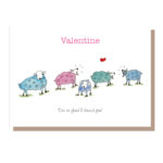 sheep valentines card by catherine dunne
