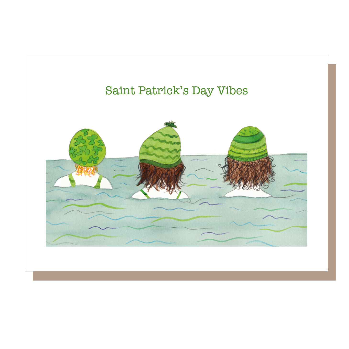 St Patrick's Day card for sea swimmers