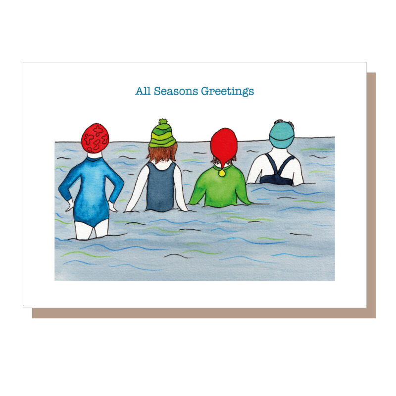 irish christmas cards swimmers